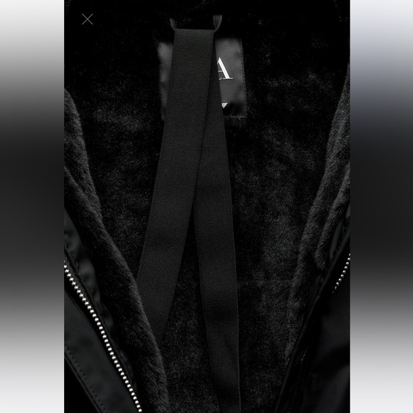 ZARA WATER AND WIND PROTECTION PARKA XS BLACK FUR WINTER COAT JACKET 1255/777 - Picture 12 of 17